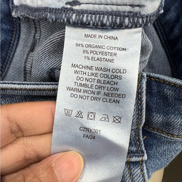 Quince Stretch High Rise Wide Leg Jeans 32“ in Medium Wash Size 26 - Picture 6 of 11